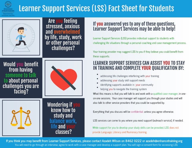 Flyer Learner Support Services Student Fact Sheet